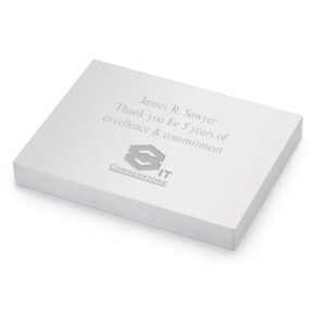 Brushed Silver Rectangle Paperweight