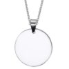 Stainless Steel Pendant Necklace Circular Dog Tag