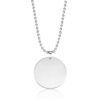 Stainless Steel Pendant Necklace Circular Dog Tag - Image 2