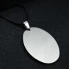 Stainless Steel Pendant Necklace Circular Dog Tag - Image 3
