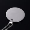 Stainless Steel Pendant Necklace Circular Dog Tag - Image 4