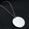 Stainless Steel Pendant Necklace Circular Dog Tag - Image 5