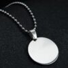 Stainless Steel Pendant Necklace Circular Dog Tag - Image 6