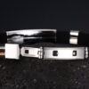 Unisex Stainless Steel Silver & Rose Leather Bracelet - Image 6