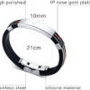 Unisex Stainless Steel Silver & Rose Leather Bracelet - Image 7